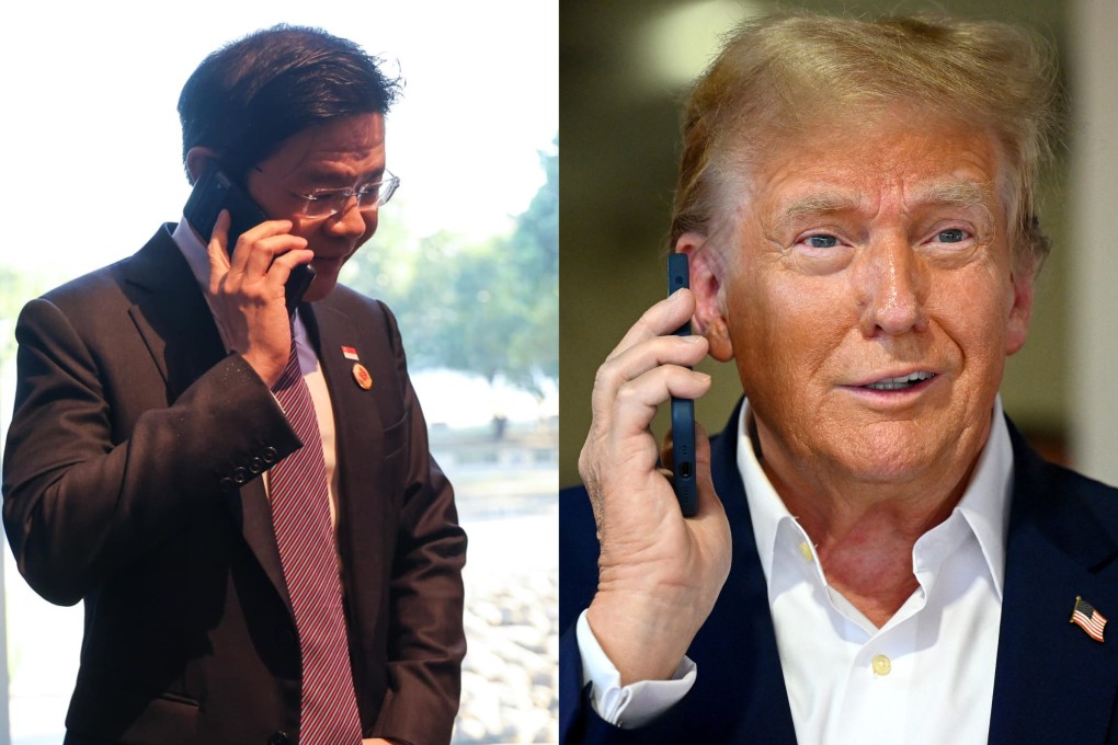 Singapore’s Prime Minister Lawrence Wong and US president-elect Donald Trump. Photos: Ministry of Digital Development and Information of Singapore, AFP