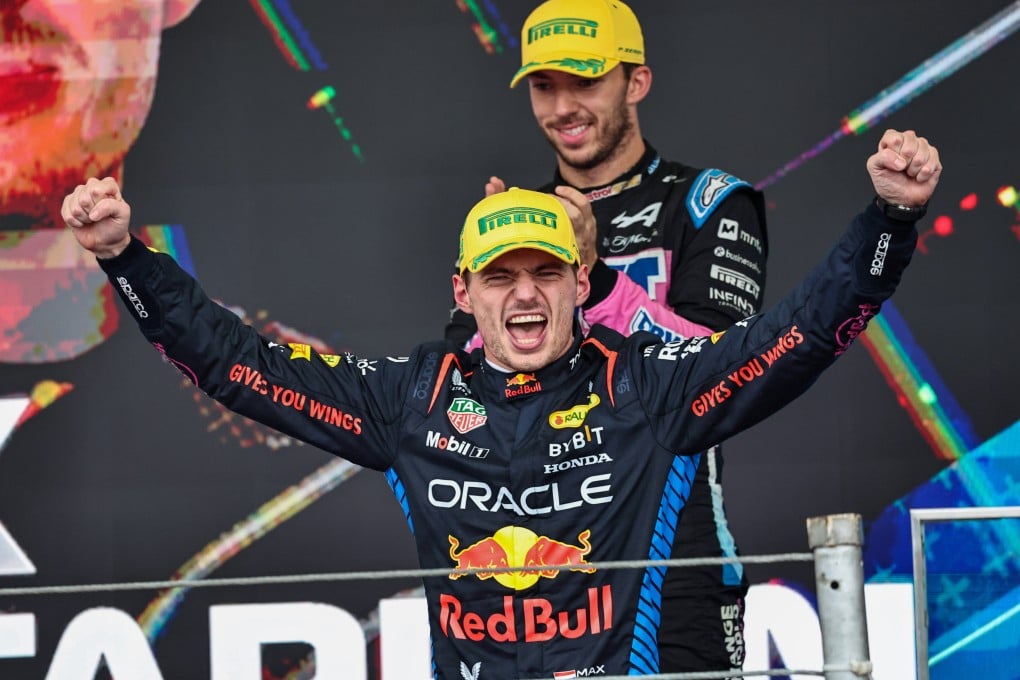 Dutch driver Max Verstappen in triumphal mood after winning the Brazilian Grand Prix in early November, ending a 10-race losing streak. Photo: dpa
