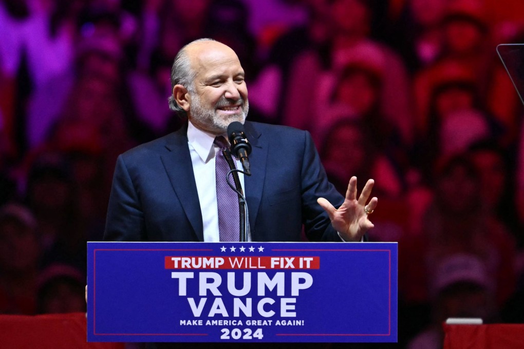 Howard Lutnick, chairman and CEO of Cantor Fitzgerald, speaks at a rally for Donald Trump at Madison Square Garden in New York on October 27, 2024. Photo: AFP