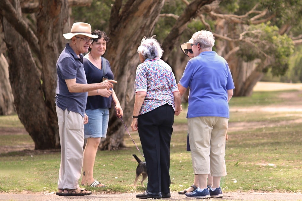 Elderly people chat in a Sydney park. An estimated 2.5 million Australians will retire over the next decade. Photo: Shutterstock