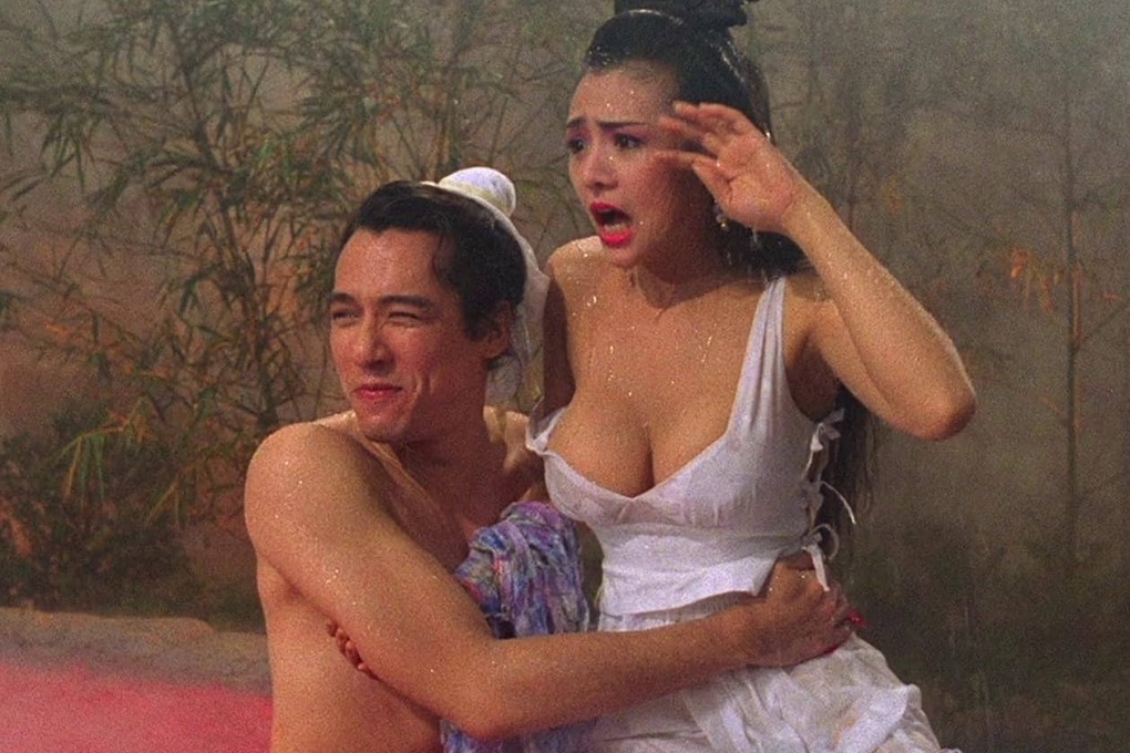 Pal Sinn (left) and Amy Yip in a still from Erotic Ghost Story (1990). Yip made the first Erotic Ghost Story a success, mainly because of her buxom physique.