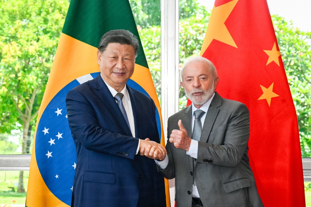 Chinese President Xi Jinping holds talks with his Brazilian counterpart Luiz Inacio Lula da Silva in Brasilia on Wednesday. Photo: Xinhua