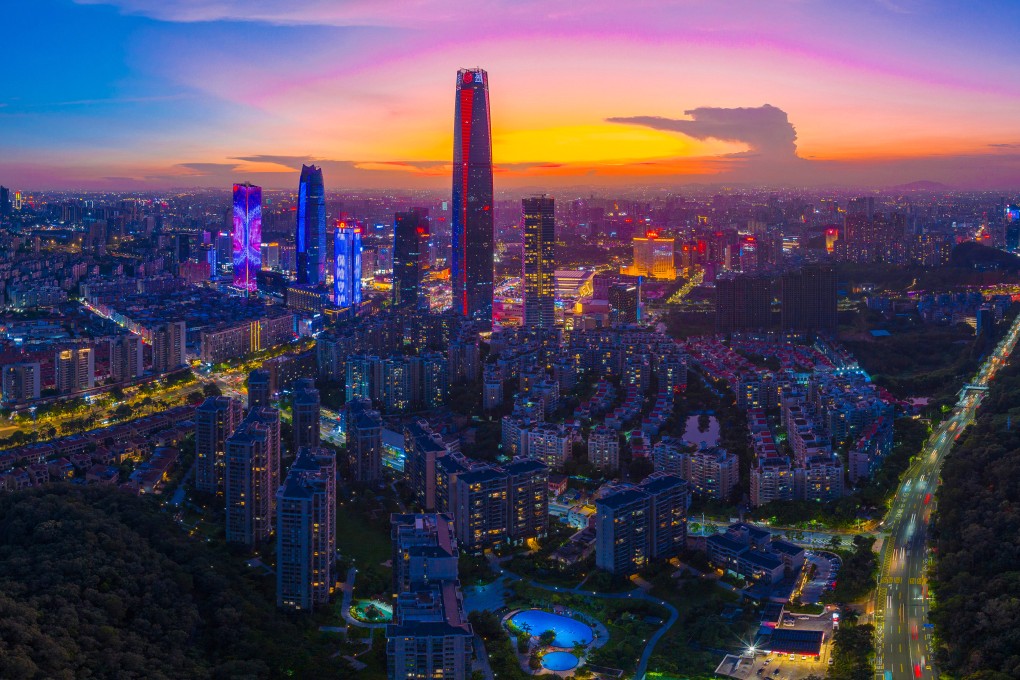A drone view of Dongguan, also known in some circles as “sin city”, where 42 sitting and former officials have faced corruption investigations  so far this year. Photo: Xinhua