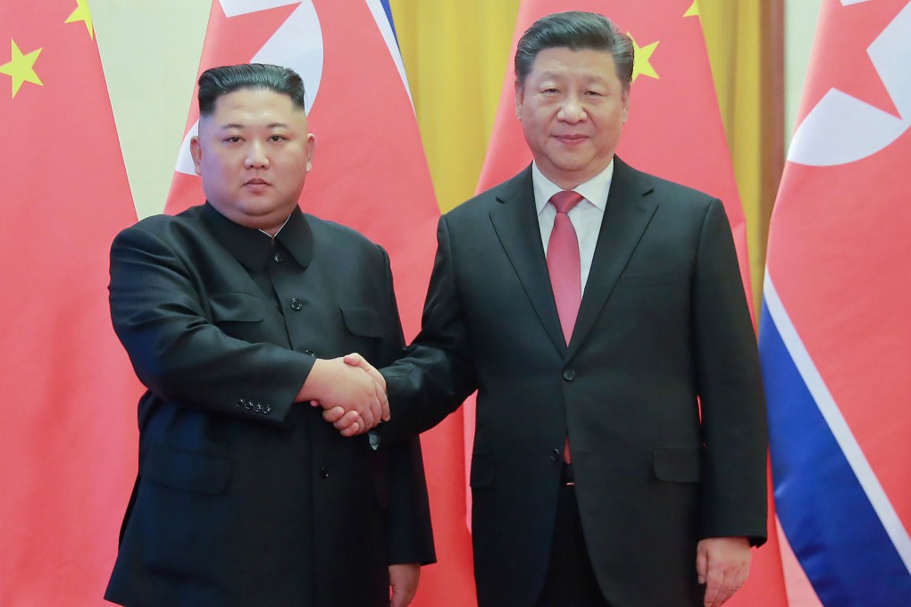 North Korean leader Kim Jong-un with China’s President Xi Jinping. The Korean peninsula is a growing political headache for Beijing, according to observers. Photo: KCNA VIA KNS/AFP