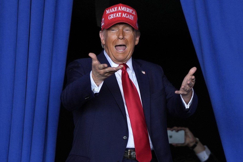 Donald Trump arrives to speak at a campaign rally last month. Photo: AP