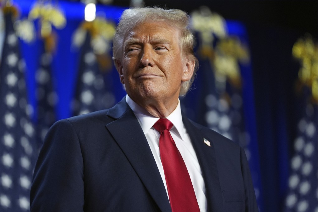 Donald Trump at an election night watch party at the Palm Beach Convention Centre on November 6 in Florida. Photo: AP