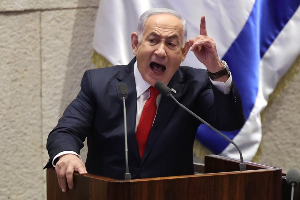 Israeli Prime Minister Benjamin Netanyahu at the Knesset in Jerusalem, Israel, on Monday. Photo: EPA-EFE