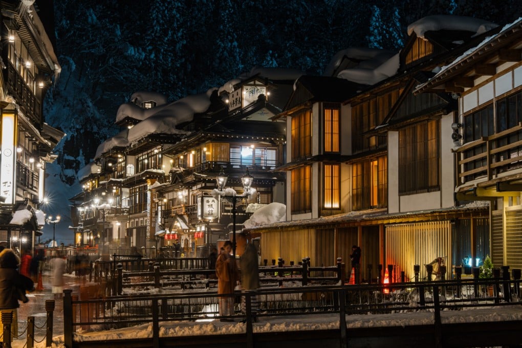 Ginzan Onsen during winter at night. Photo: Shutterstock