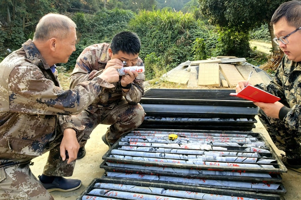 Technicians check rock samples at the Wangu gold mine in Pingjiang county, central China’s Hunan province, this month. Photo: Xinhua