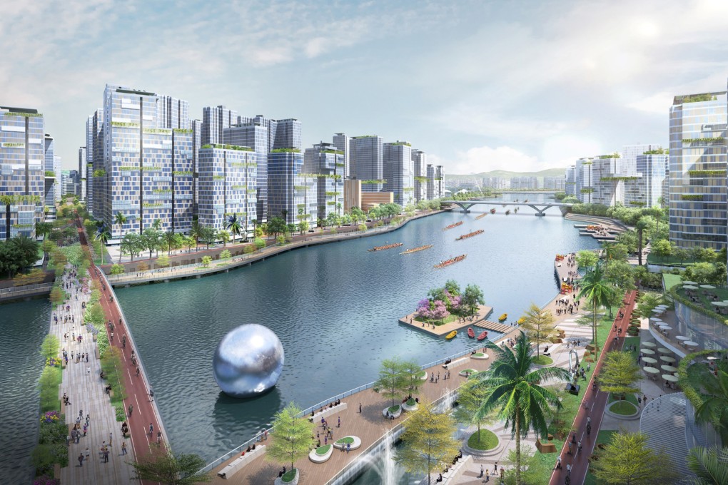 An illustration of development plans for the Lantau artificial islands project. Photo: Handout