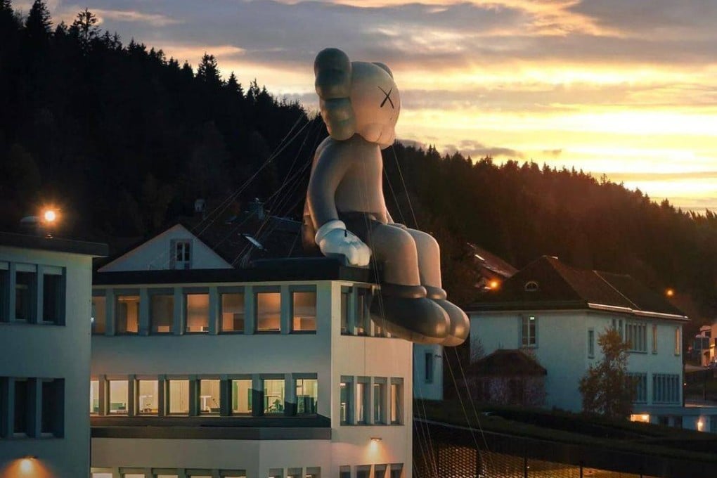 US artist Kaws’ cartoon character, Companion, on the rooftop of watchmaker Audemars Piguet headquarters in Switzerland. Photo: Instagram / kaws