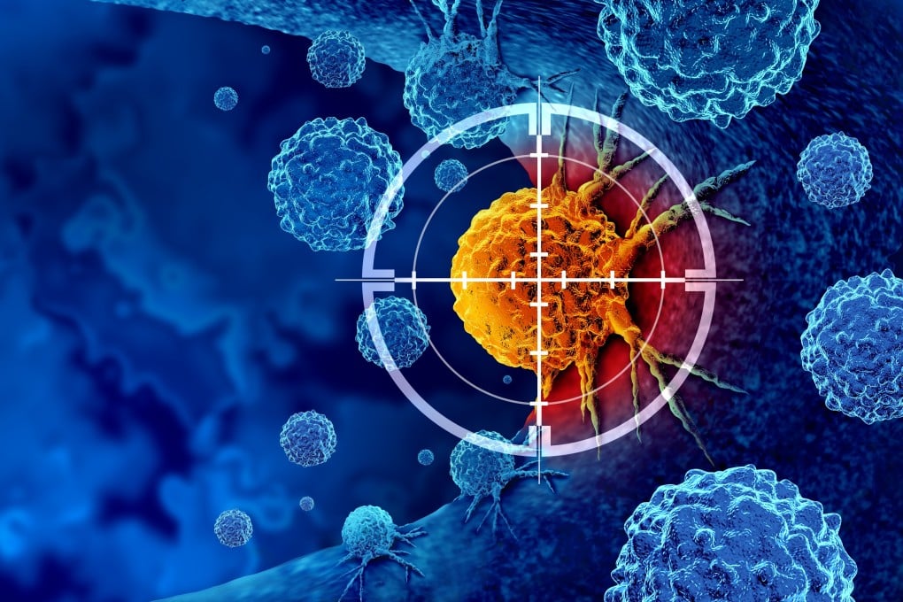 Cancer detection and screening as a treatment for malignant cells with a biopsy or testing caused by carcinogens and genetics with a cancerous cell as an immunotherapy symbol as a 3D render. ID 2280911871. Photo: Shutterstock