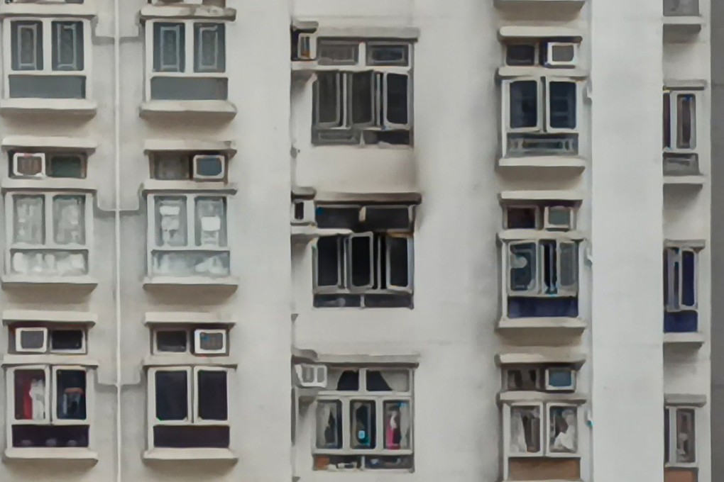 The blaze broke out at a flat in Block 1 of New Jade Gardens in Chai Wan before lunchtime on Sunday. Photo: Handout