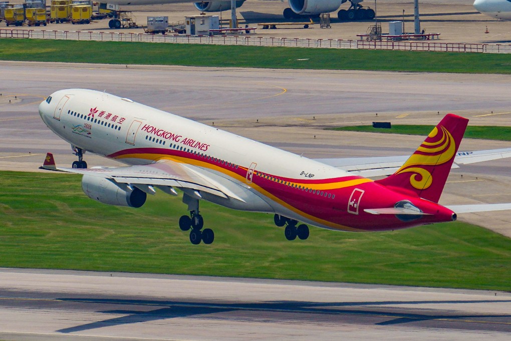 A Hong Kong Airlines plane departs Hong Kong International Airport. It was not immediately clear how many people were on board flight HX640.Photo: May Tse