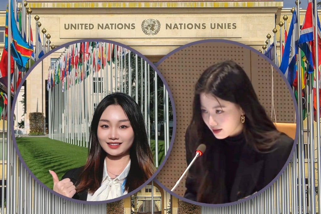 Xinxuan, left, and Shirley Lin are both high-profile Chinese influencers regarded for their elite personas due to their access to international organisations such as the UN. Photo: SCMP composite/Shutterstock/Xiaohongshu