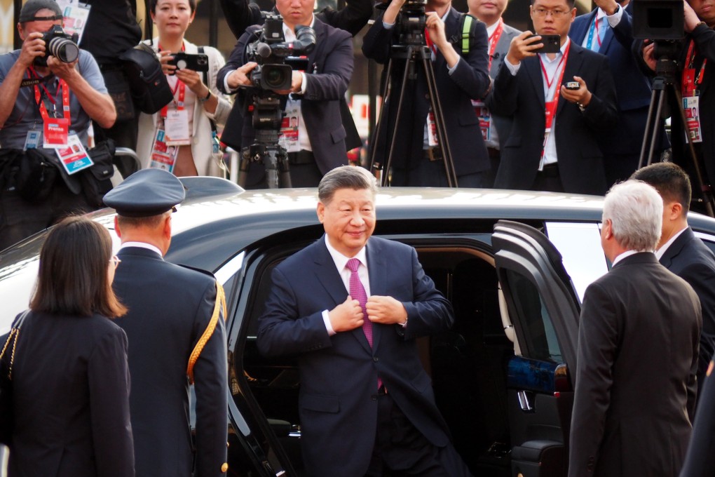 Chinese President Xi Jinping arrives for a meeting with Peruvian President Dina Boluarte on November 14, at the Government Palace in Lima, ahead of the Apec summit. Photo: Zuma press wire/dpa