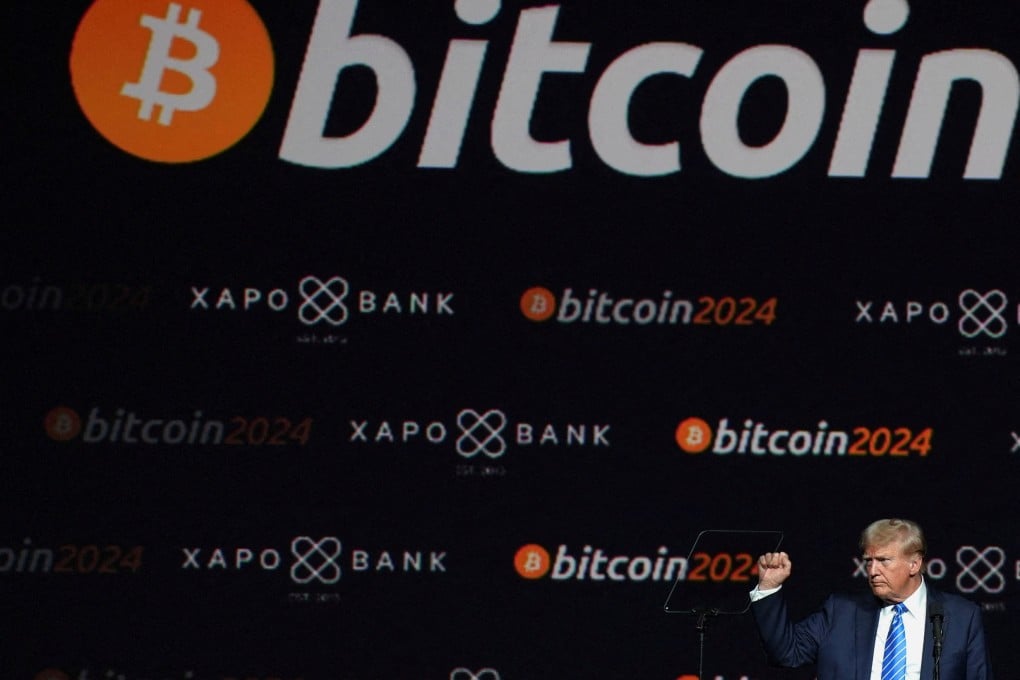 Donald Trump gestures at the Bitcoin 2024 event in Nashville, Tennessee, US, July 27, 2024. Photo: Reuters