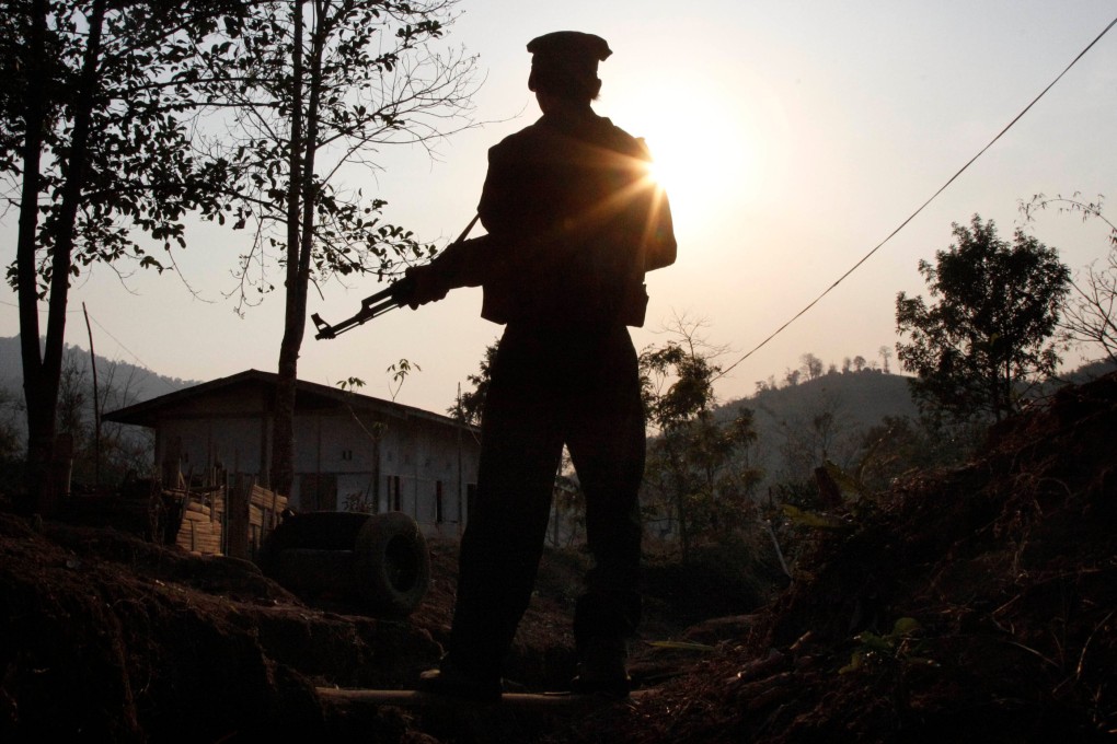 A Kachin Independence army rebel stands at a frontline outpost near the armed group’s headquarters in northern Kachin state, Myanmar, in March 2018. Photo: AP