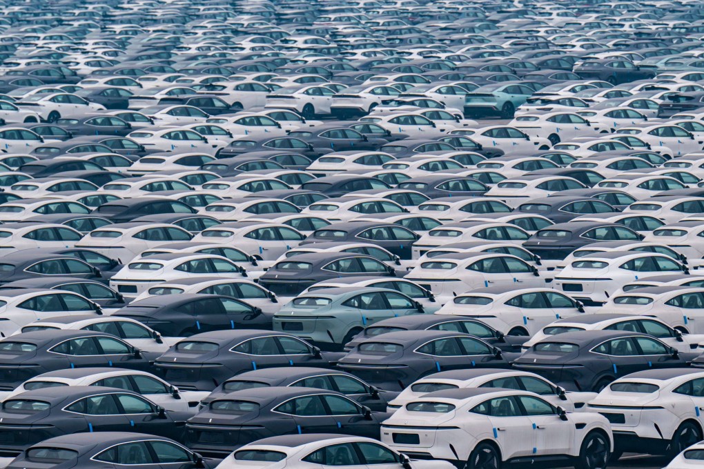 New energy vehicles are parked at a Changan Automobile distribution centre, in Chongqing, on January 14. A unified national market in China might mean less protectionism and less wastage in, for example, the electric vehicle sector. Photo: AFP