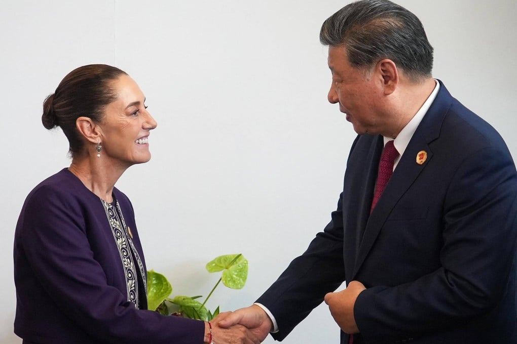 Mexican President Claudia Sheinbaum shakes hands with President Xi Jinping on the sidelines of the G20 Summit in Rio de Janeiro. Photo: AFP