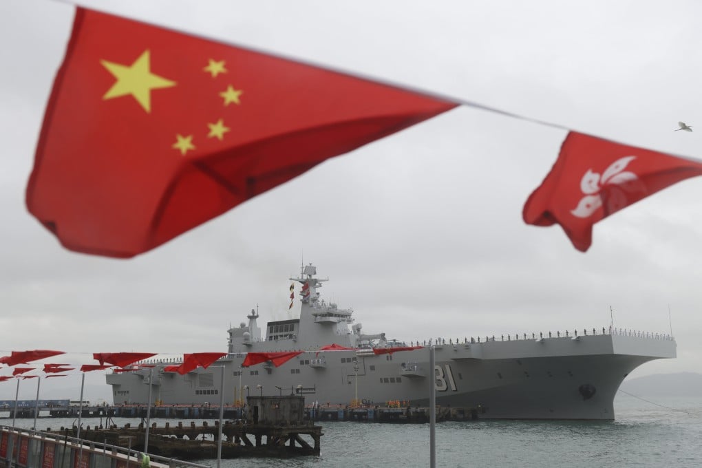 PLA Navy ship Hainan docks in Kennedy Town. Photo: Eugene Lee
