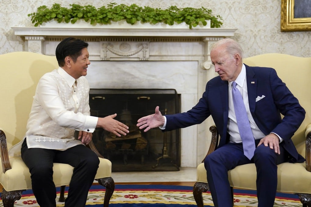 Philippine President Ferdinand Marcos Jnr shakes hands with US President Joe Biden at the White House in May last year. Photo: AP