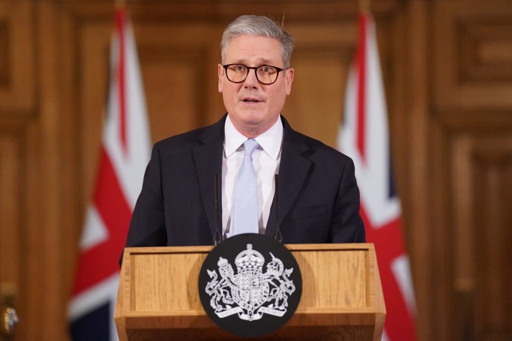 Britain’s Prime Minister Keir Starmer speaks during a press conference on migration at 10 Downing Street in London on Thursday. Photo: Reuters