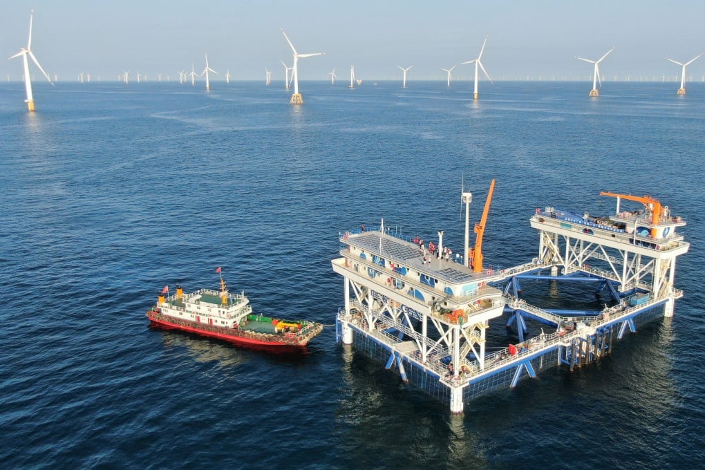 China General Nuclear Power Group announced it will lead a tech consortium to build a man-made island connected to offshore wind turbines to generate, store and use renewable energy. Photo: Xinhua