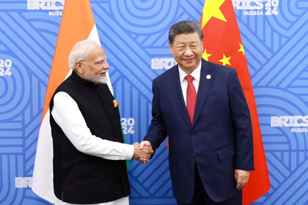 India’s Prime Minister Narendra Modi and Chinese President Xi Jinping meet on the sidelines of the Brics summit in Russia in October. Photo: Reuters