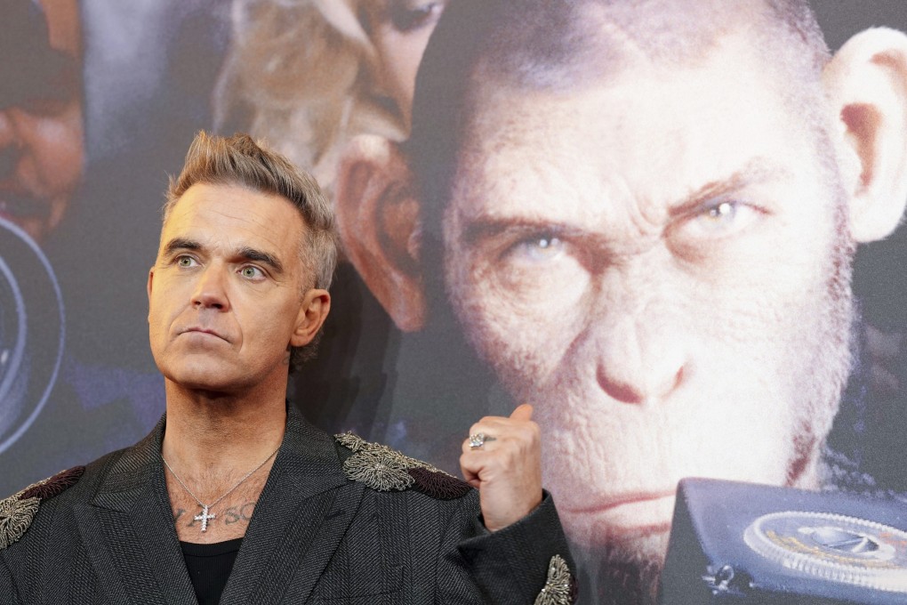 Robbie Williams at the European premiere for Better Man in London on November 27, 2024. The singer reflects on his hopes for the film, which depicts him as a CGI monkey, and how it will affect the roll-out of his new music. Photo: AP