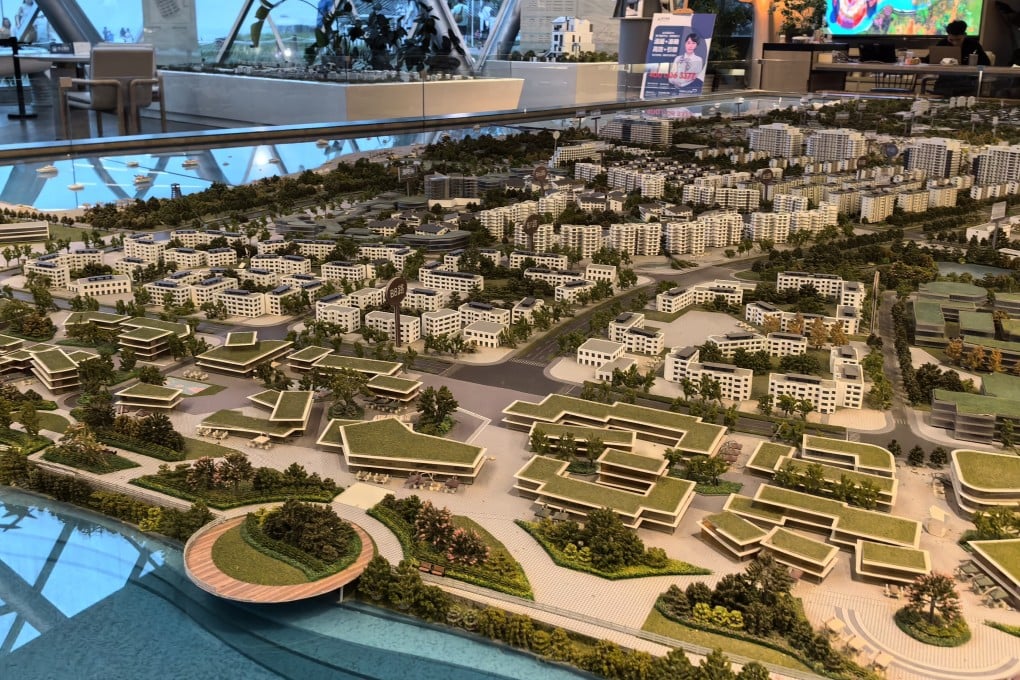 A model of housing units developed by Sino-Ocean Group is seen in Qinhuangdao city, Hebei province, on June 30, 2024. Photo: Simon Song