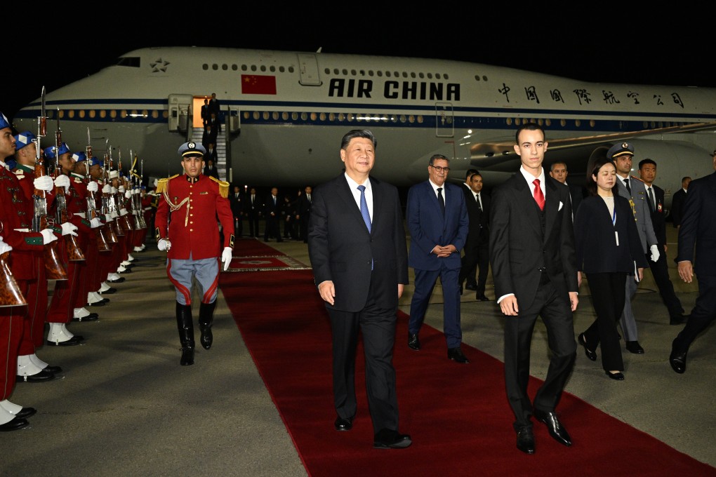 Chinese President Xi Jinping paid a high-level courtesy call on Moroccan Crown Prince Moulay Hassan as he flew back to China from the G20 summit in Brazil. Photo: Xinhua