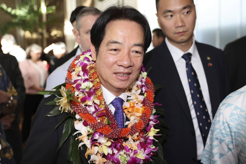 Taiwanese leader William Lai arrives in Honolulu, Hawaii, on Saturday. His office said the latest US arms package for Taipei was the 18th since US President Joe Biden took office in 2021. Photo: AP