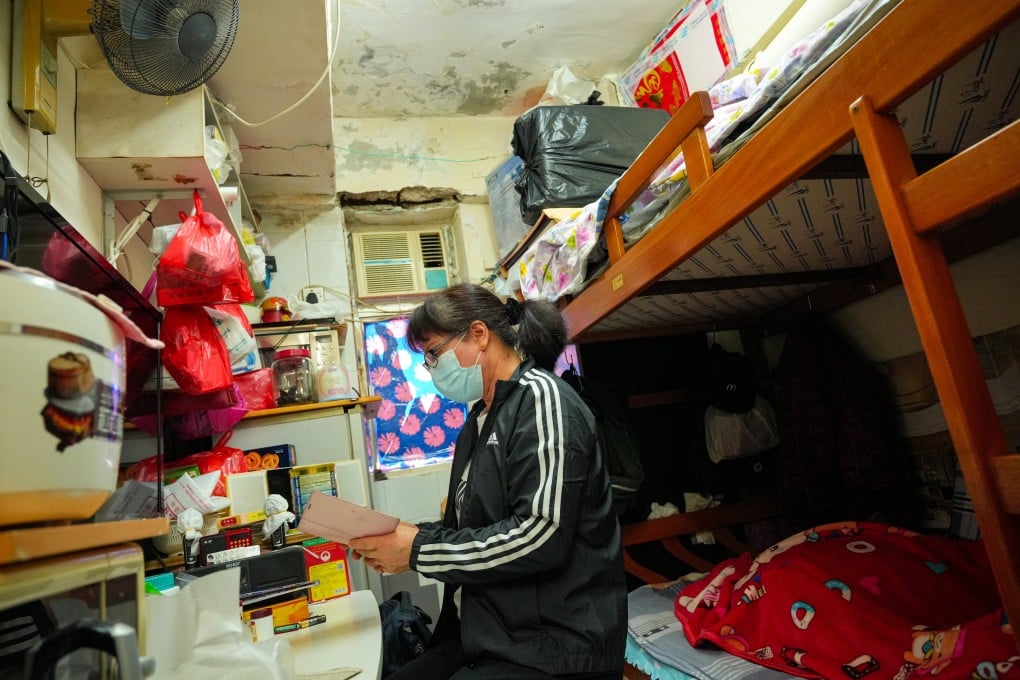 Wong Siu-mui pays HK$4,100 a month to rent her 70 sq ft subdivided home. Photo: May Tse