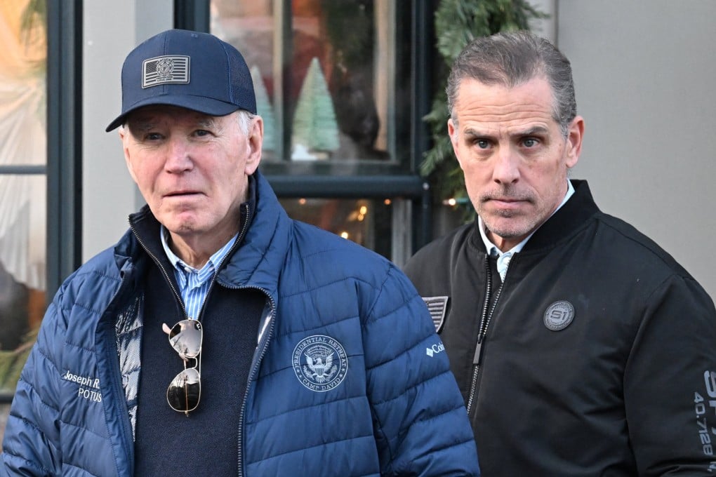 US President Joe Biden and Hunter Biden in downtown Nantucket, Massachusetts, on Friday. Photo: Reuters
