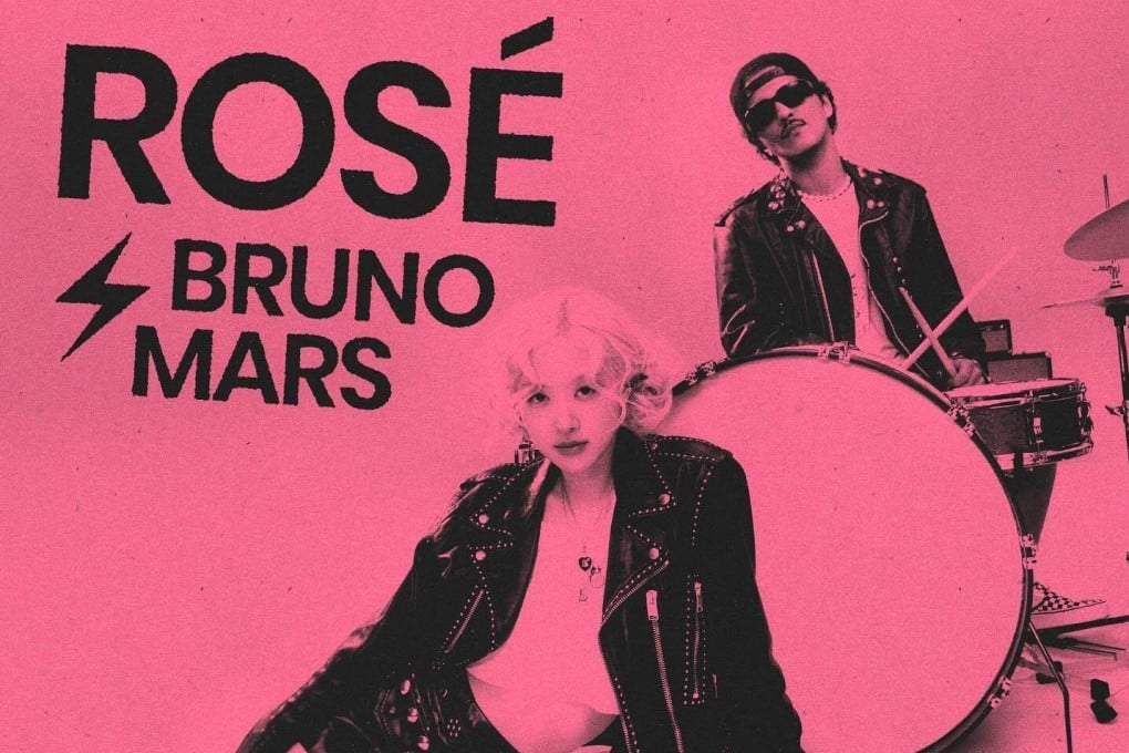 A post on K-pop singer and Blackpink member Rose’s Instagram account shows a promotional image for her hit single “APT” featuring Bruno Mars (2024).
