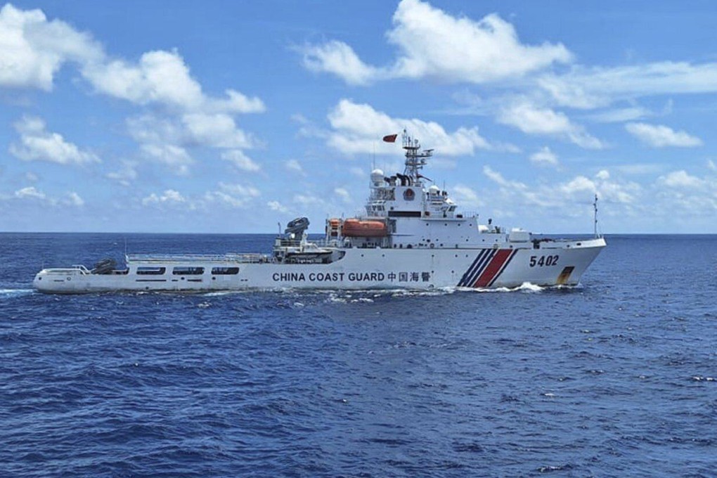 A Chinese Coast Guard ship sails in North Natuna waters in the disputed area of the South China Sea, Indonesia. Photo: BAKAMLA/AP