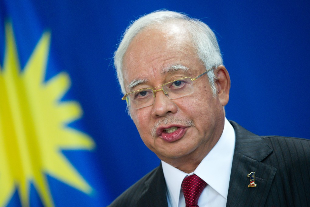 Najib Razak, then Malaysian Prime Minister, speaks during a press conference in Berlin. Photo: dpa