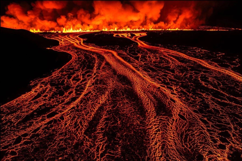 A new volcanic eruption on the Reykjanes peninsula. Photo: AP