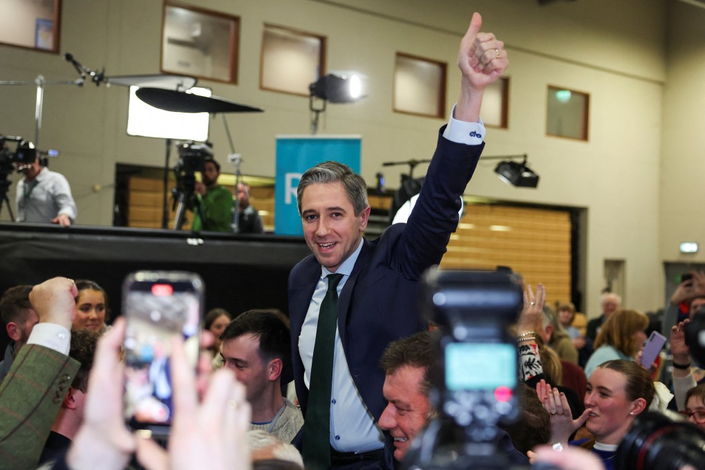 Ireland’s Taoiseach (Prime Minister) and Fine Gael leader Simon Harris at the Wicklow count centre in Greystones, Ireland on November 30. Photo: Reuters
