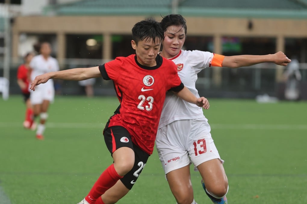 Citizen forward Ho Mui-mei battles for possession during Hong Kong’s victory over Indonesia in July. Photo: Edmond So