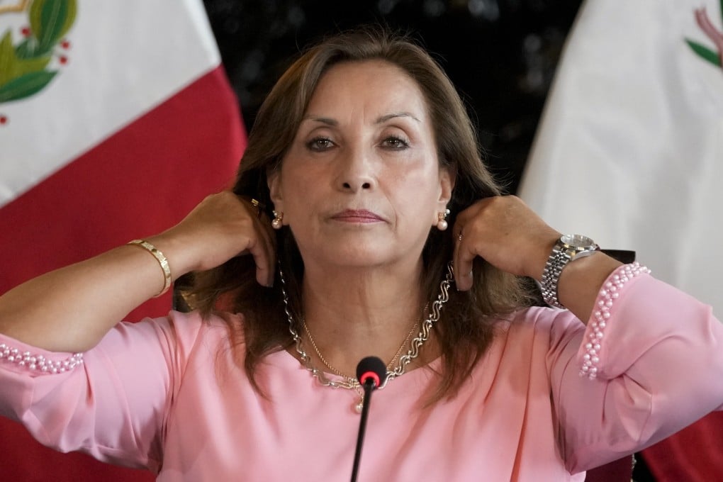 Peru’s President Dina Boluarte in April. File photo: AP