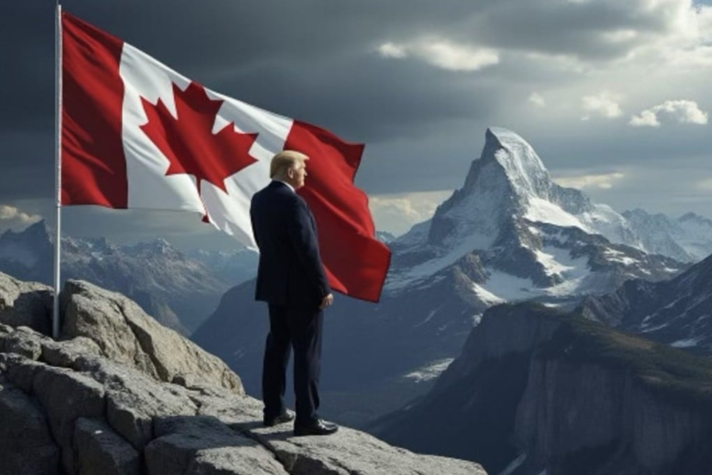 US president-elect Donald Trump posted an AI-generated image of himself standing on mountain with a Canadian flag next to him on Tuesday. Image: Truth Social/realDonaldTrump