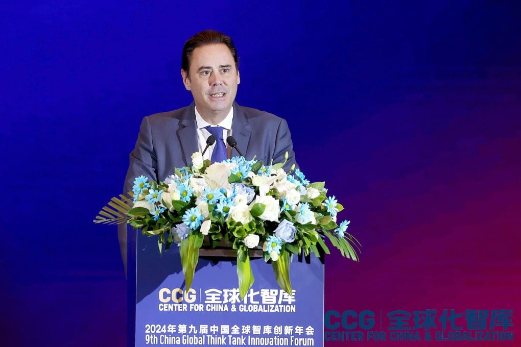 EU ambassador to China Jorge Toledo speaks at the 9th China Global Think Tank Innovation Forum in Beijing on Wednesday. Photo: Handout
