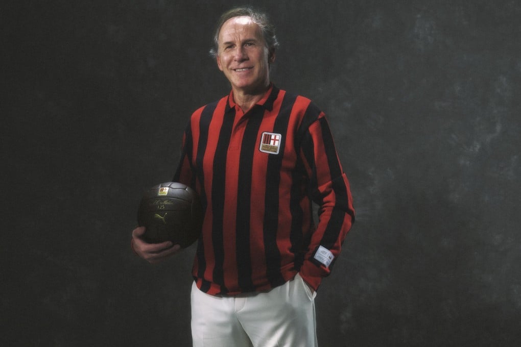 AC Milan legend Franco Baresi sports the club’s retro 125th anniversary jersey, which harks back to their 1899 origins. Photo: AC Milan