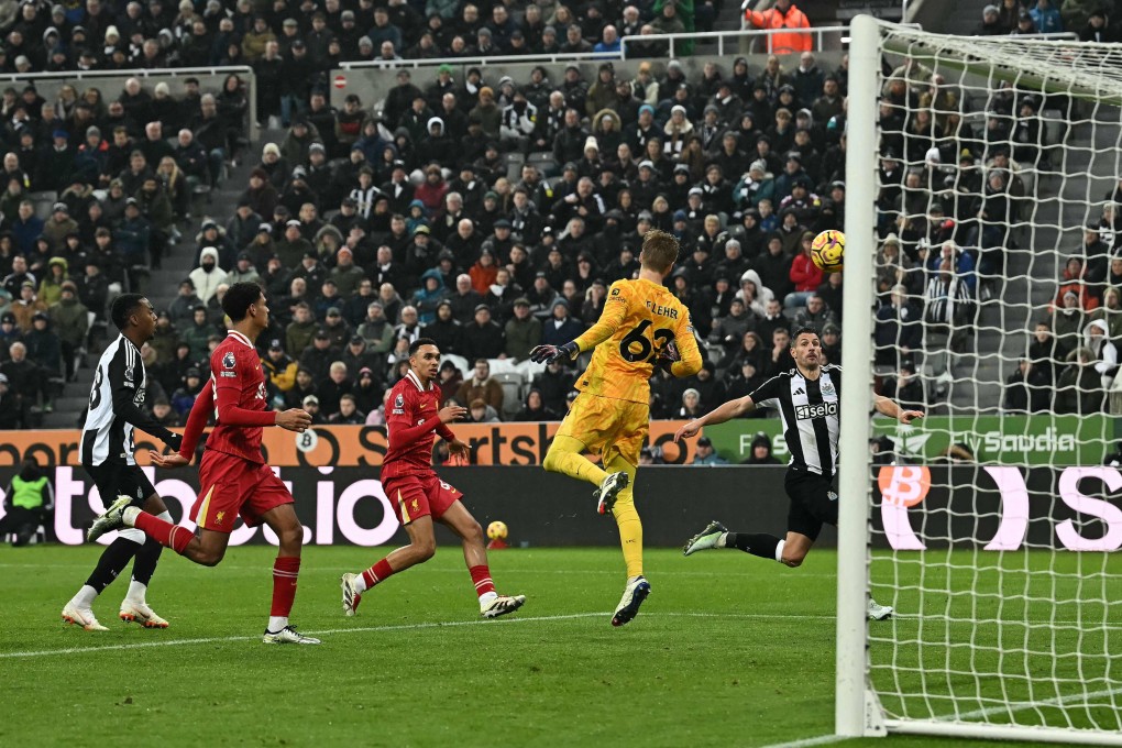 Newcastle United defender Fabian Schar scores a last-minute equaliser during the thrilling 3-3 draw with Liverpool at St James’ Park. Photo: AFP