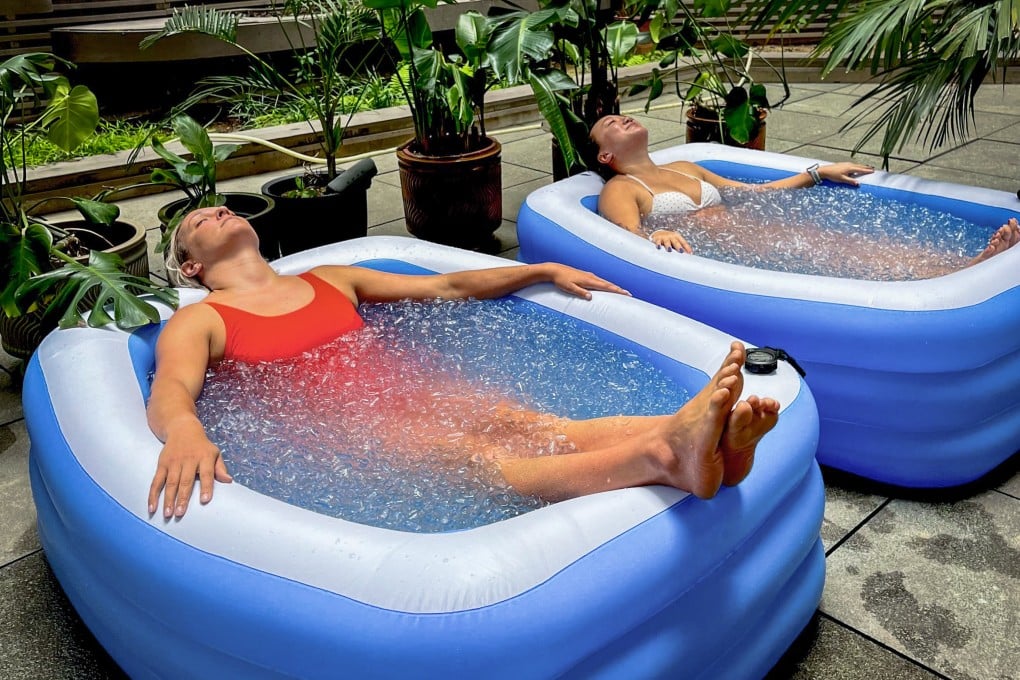 Breath of Life Ice Bath clients take the plunge. Photo: Handout