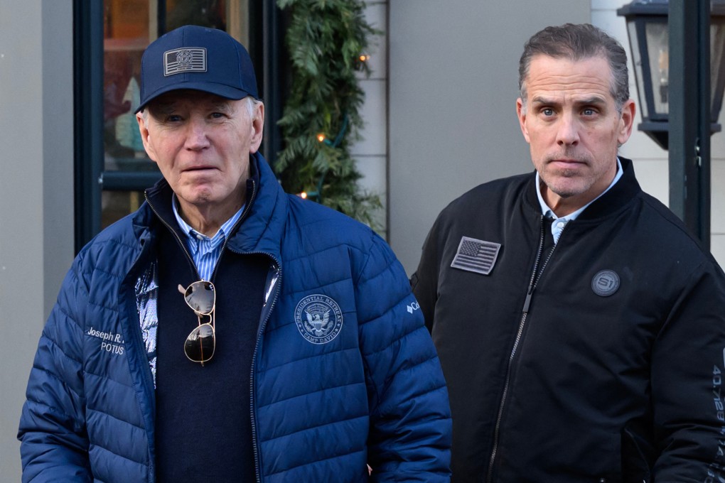 US President Joe Biden and son Hunter Biden stepping out of a bookstore while shopping in Nantucket, Massachusetts on November 29. Photo: AFP / Getty Images / TNS