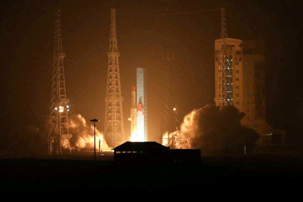 Iranian satellite carrier ‘Simorgh’ blasting off in January. File photo: Iran’s Ministry of Defence via Reuters