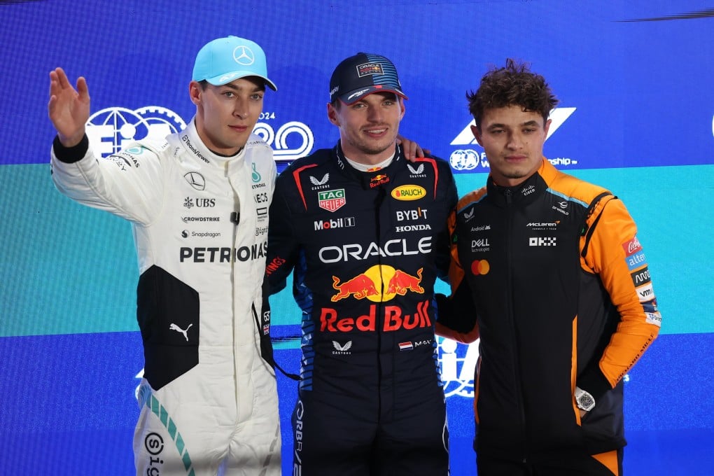 Lando Norris (right) has said no one is afraid of Max Verstappen (centre) amid the champion’s row with George Russell (left). Photo: EPA